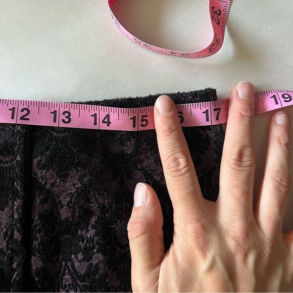 LIP SERVICE Vintage Black and Purple Velvet Lace Maxi Pencil Skirt Large LA USA - Picture 9 of 12